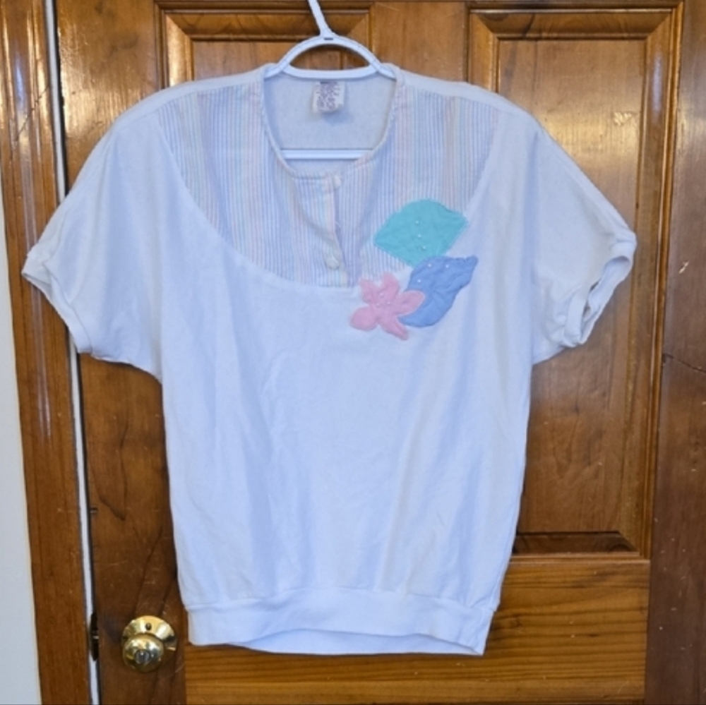 Stunning Vintage 80's 90's Top With Shoulder Pads Eomens Sz Medium